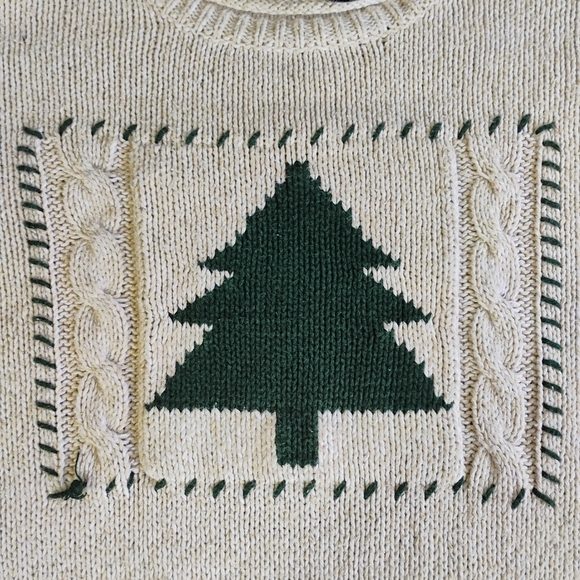 Vintage Crazy Horse Maine State Pine Tree Sweater Fisherman Knit Large Roll Neck - Picture 9 of 13